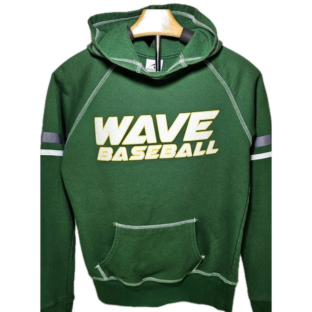 Augusta Sportswear Green Womens Wave Baseball Hoodie Raglan Sleeve Athletic Sz S